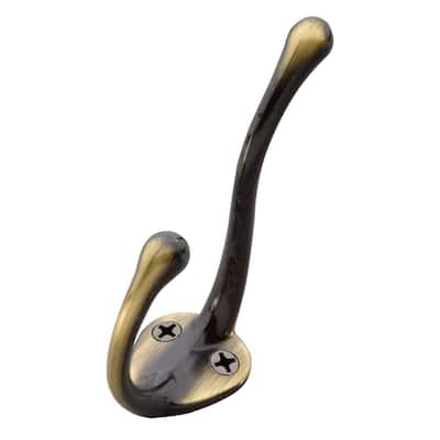Double Hickory Hardware P27115-PB Utility Collection Hook Polished Brass 