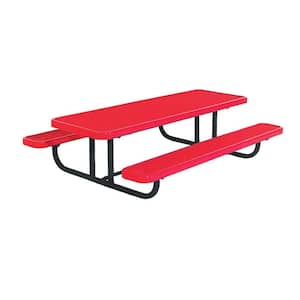 8 ft. Diamond Red Commercial Park Preschool Portable Rectangular Table