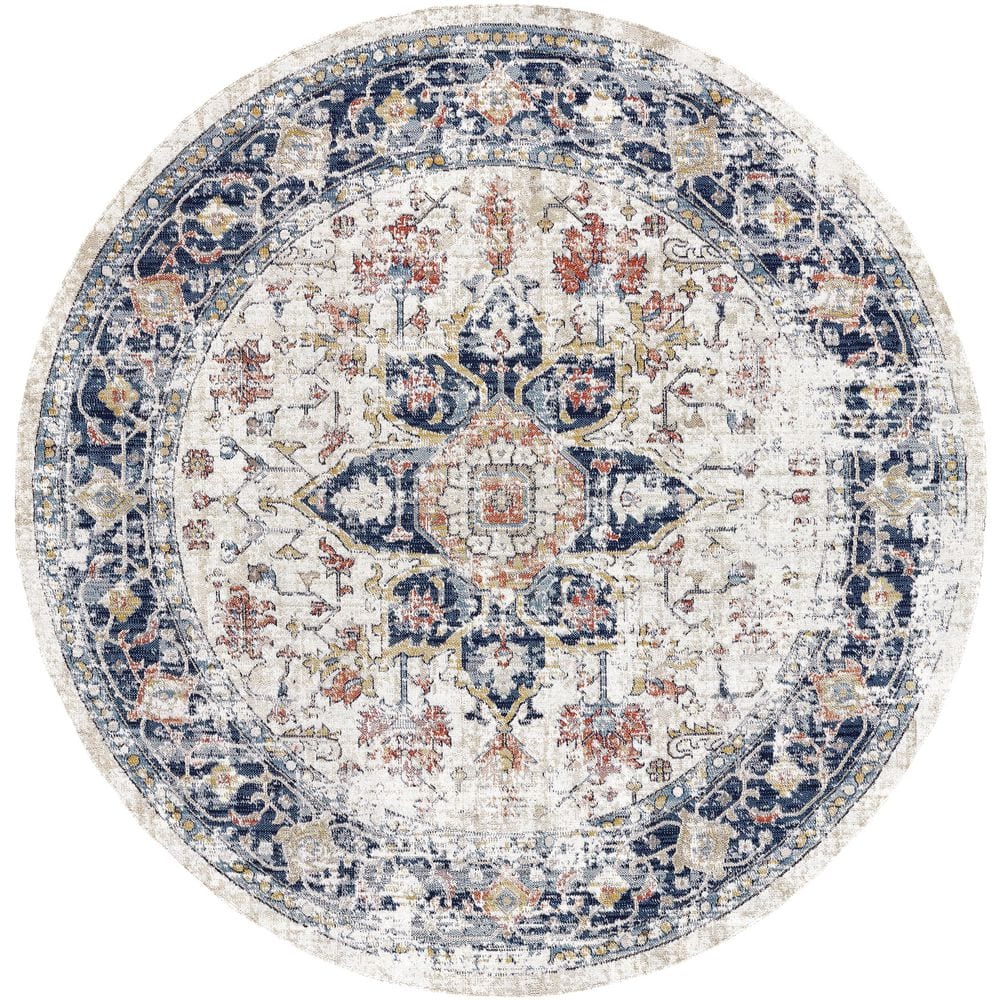 Multi Colored Outdoor Rug Livabliss Huntington Beach Multi-Colored Medallion 5 ft. 3 in. x 5 ft ...