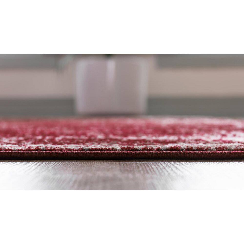 Chic Burgundy Synthetic 9' x 12' Rectangular Indoor Rug