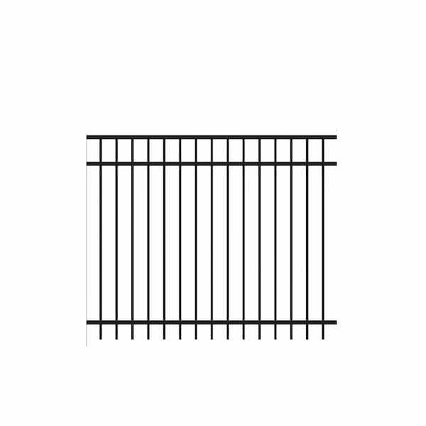 Natural Reflections Standard-Duty 5 ft. H x 6 ft. W Black Aluminum Pre-Assembled Fence Panel