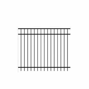 Natural Reflections Standard-Duty 5 ft. H x 6 ft. W Black Aluminum Pre-Assembled Fence Panel