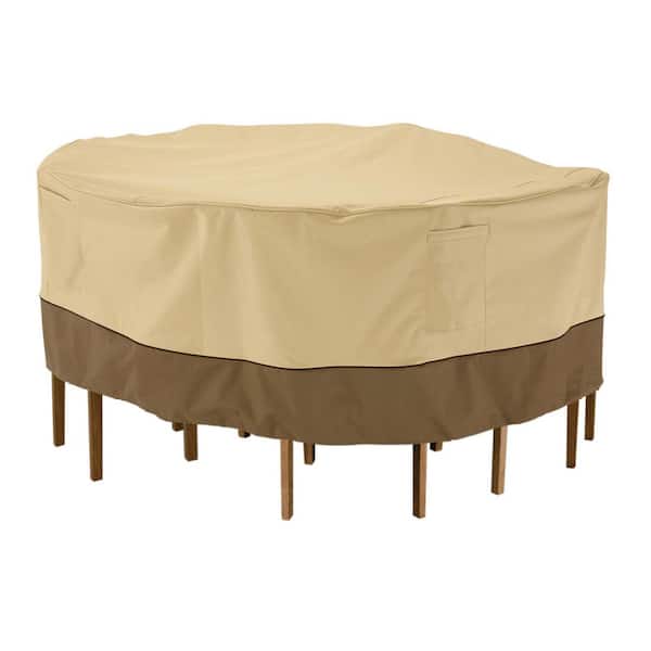 Classic Accessories Veranda 108 in. Dia x 23 in. H Round Patio Table and Chair Set Cover