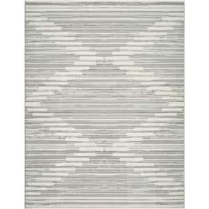 Maguire Gray Diamond 8 ft. x 10 ft. Indoor Area Rug