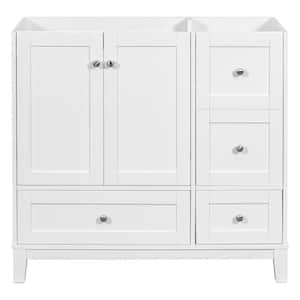 36 in. W x 18 in. D x 33 in. H Bath Vanity Cabinet without Top in White