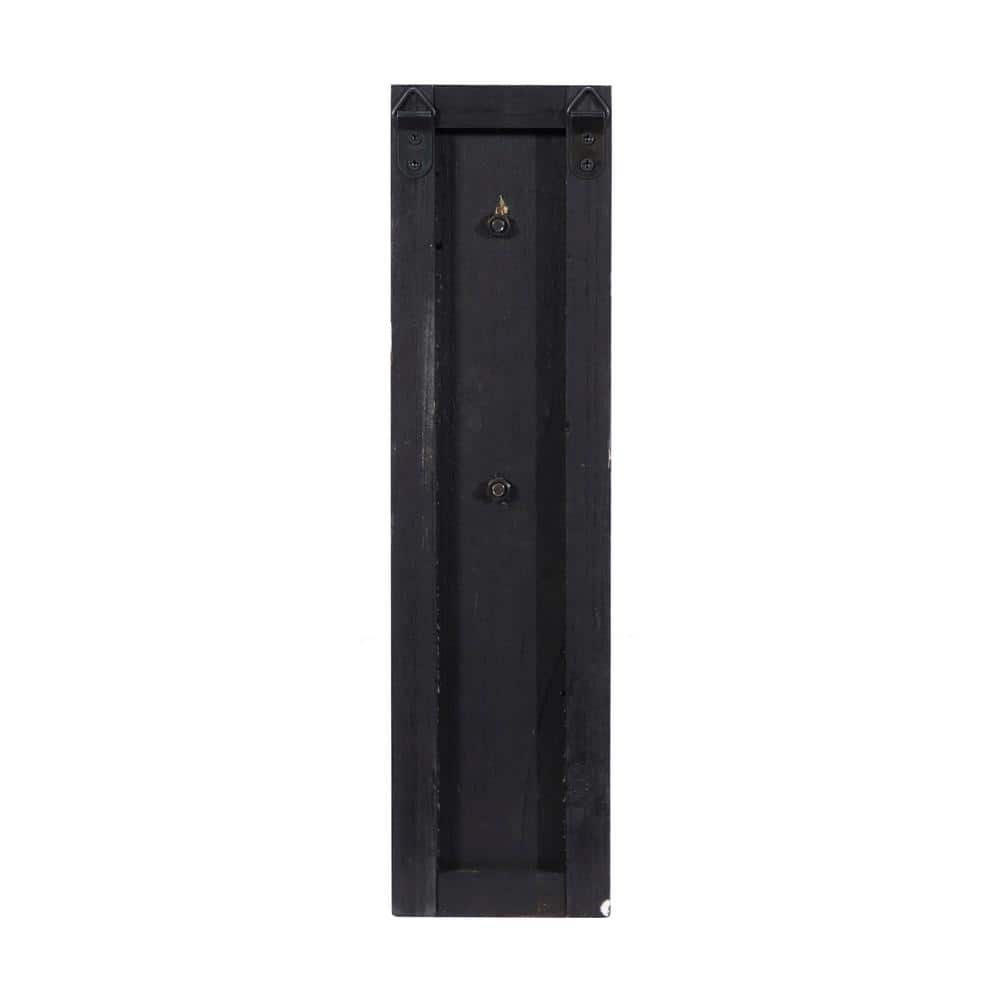 Elegant Black Wood and Glass Hanging Candle Lantern Sconce 22.75"