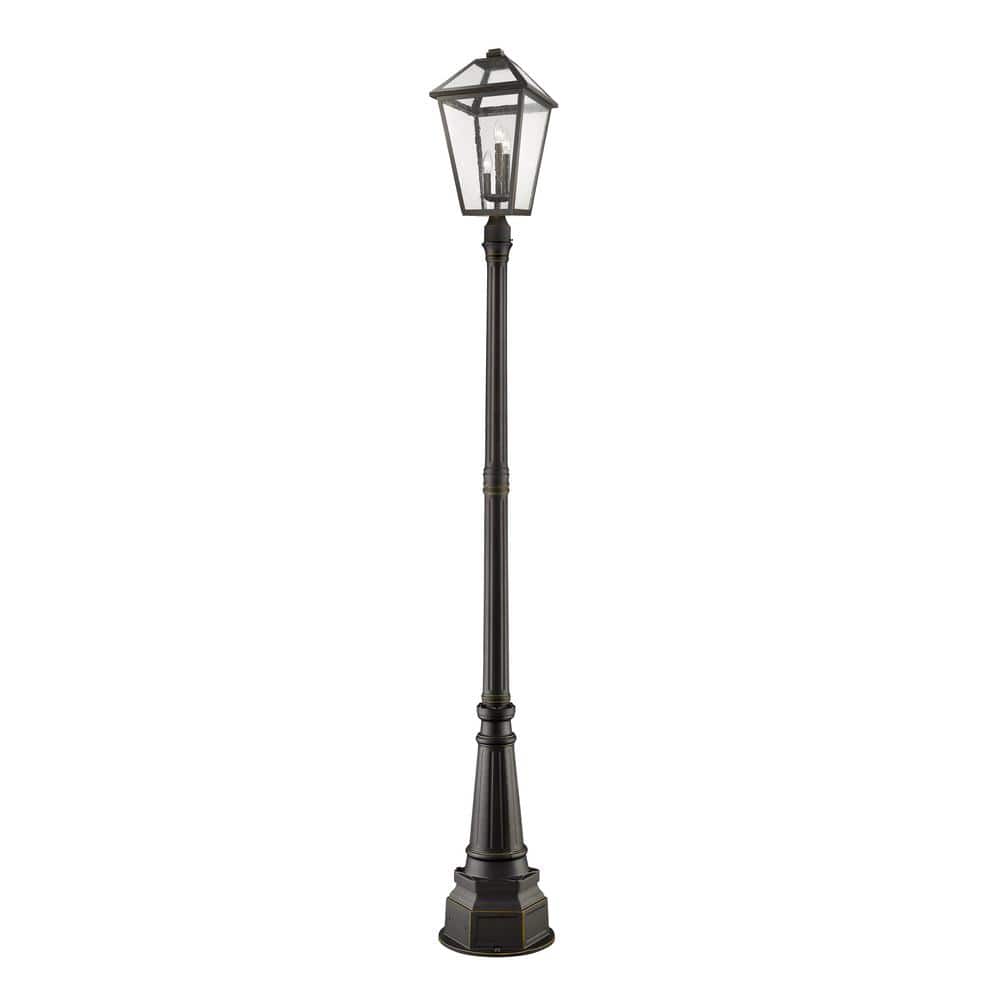 Talbot 104 in. 3-Light Oil Rubbed Bronze Metal Hardwired Outdoor ...
