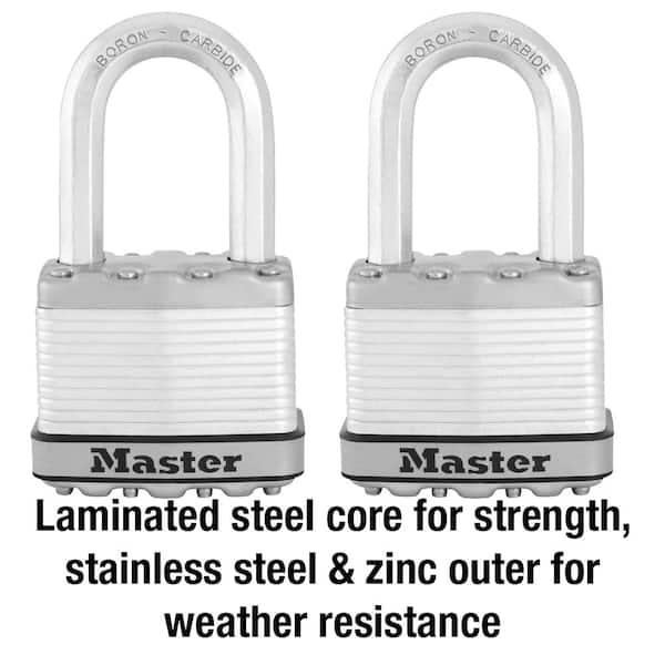 Master Lock Heavy Duty Outdoor Padlock with Key, 2 in. Wide, 1-1/2 in.  Shackle, 2 Pack M5XTLFCCSEN - The Home Depot