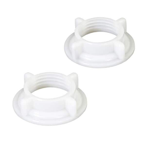 . 85 in. White ABS Plastic Valve Nut Fittings for Supply Outlet Box