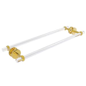 Clearview 24 in. Back to Back Shower Door Towel Bar with Twisted Accents in Polished Brass