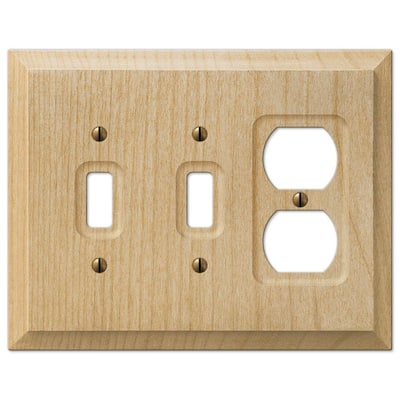 Cabin 3 Gang 2-Toggle and 1-Duplex Wood Wall Plate - Unfinished