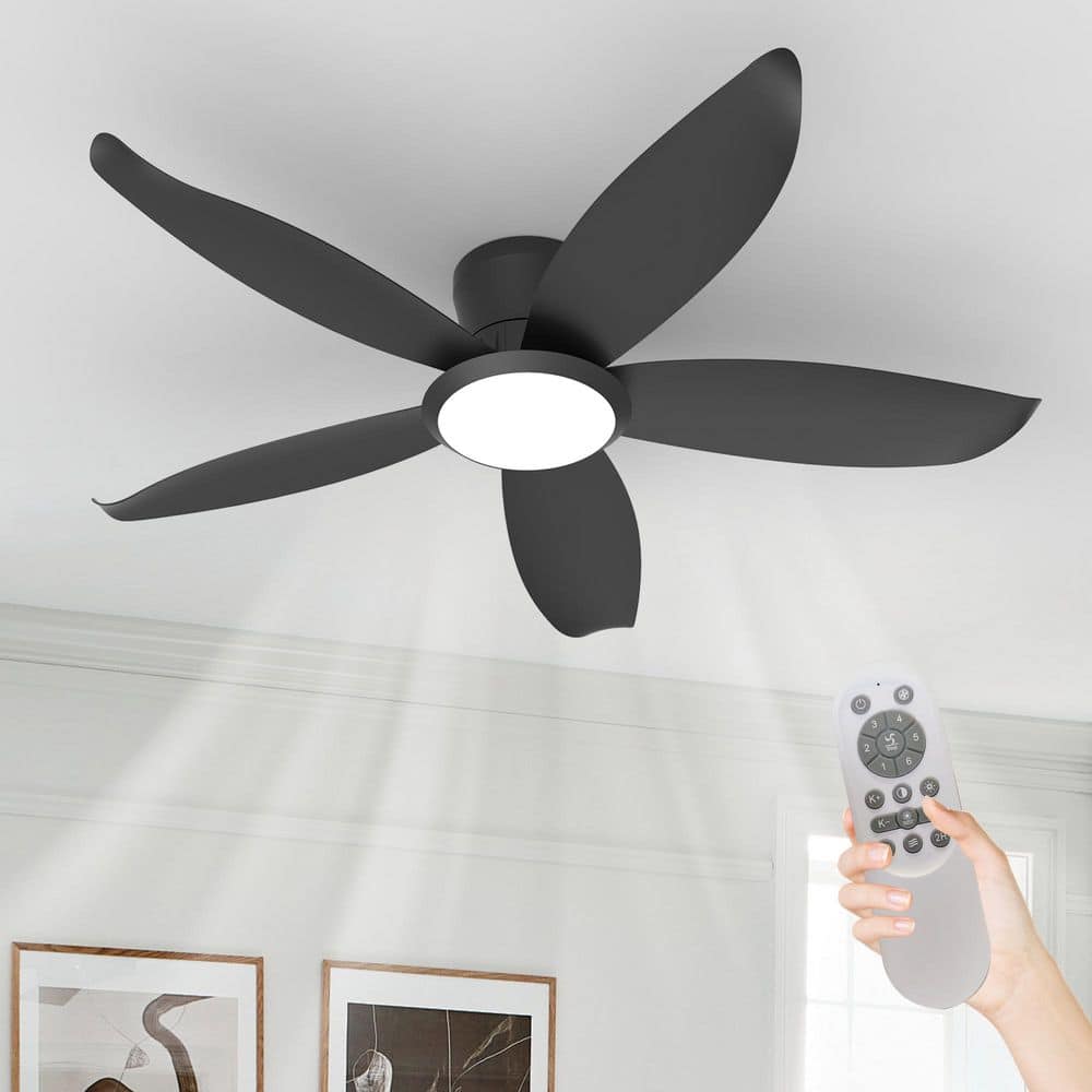 42 in. Black Blades High Airflow Plug-in ABS Blade Flush Mount Standard Ceiling Fan Remote Control Included price history on PriceWatchPro
