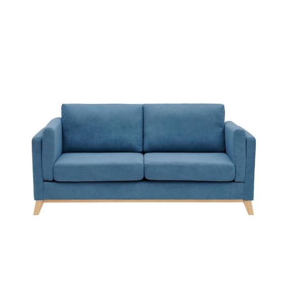 Unbranded 72.44 in. W Square Arm Chenille Fabric Modern Straight Sofa in Blue