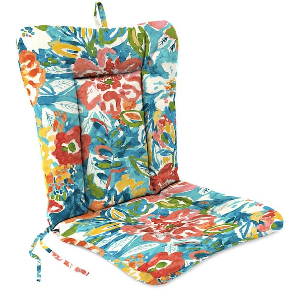 Jordan Manufacturing 38 in. L x 21 in. W x 3.5 in. T Outdoor Wrought Iron Chair Cushion in Sun River Sky