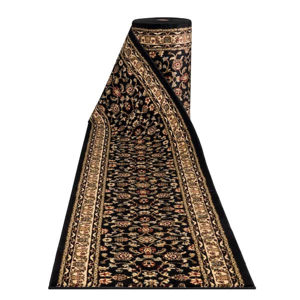 Marash Black 2 ft. 2 in. W x 24 ft. L Stair Runner Rug (Covers 52 sq. ft.)