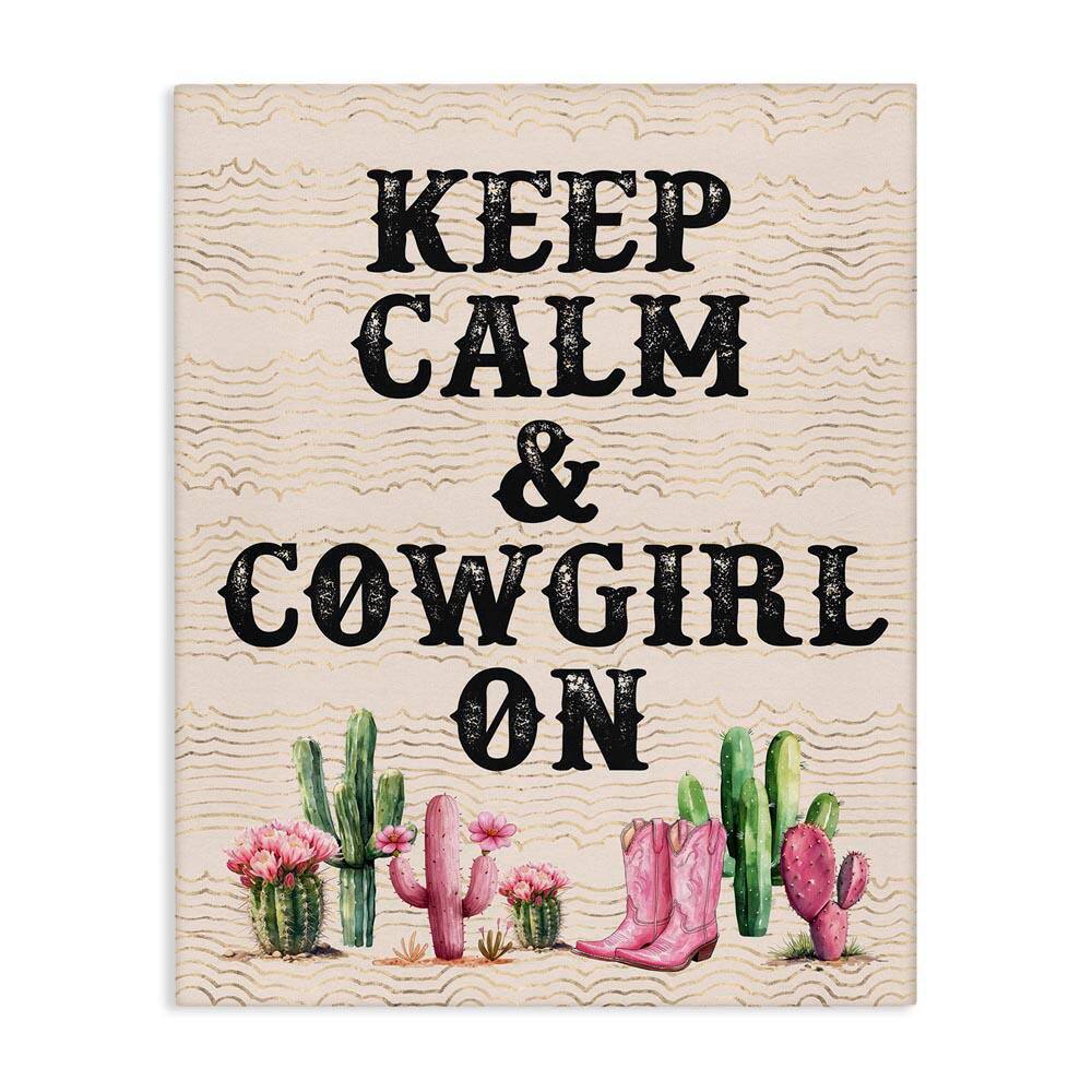 Keep Calm & Cowgirl On by Lettered and Lined Unframed Nature Graphic Art Print 48 in. x 36 in. price history on PriceWatchPro