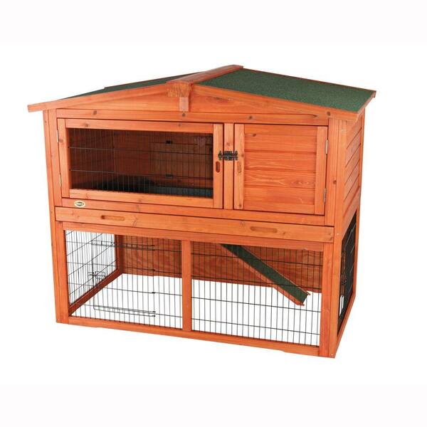 TRIXIE 4 ft. x 2.5 ft. x 3.25 ft. Medium Rabbit Hutch with Peaked Roof