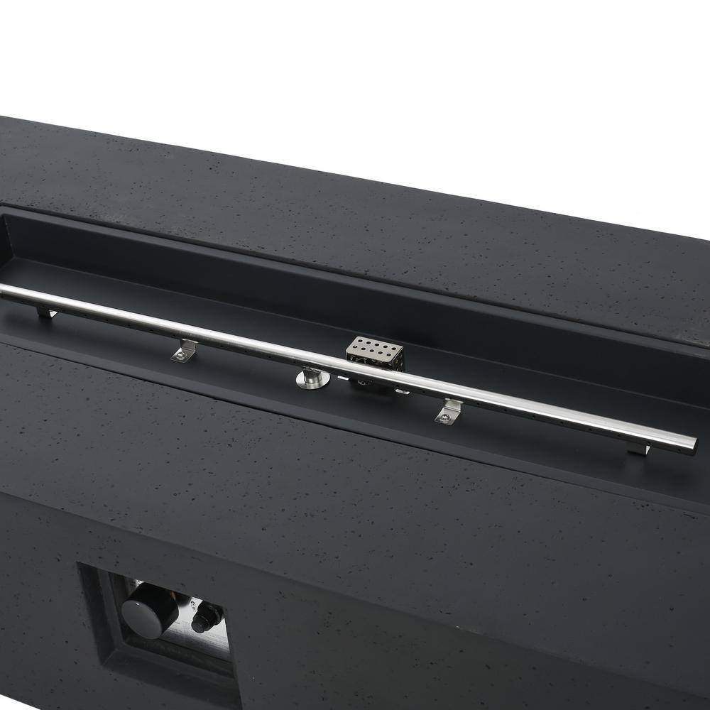 Mayfair Dark Gray Concrete Rectangular Outdoor Fire Pit