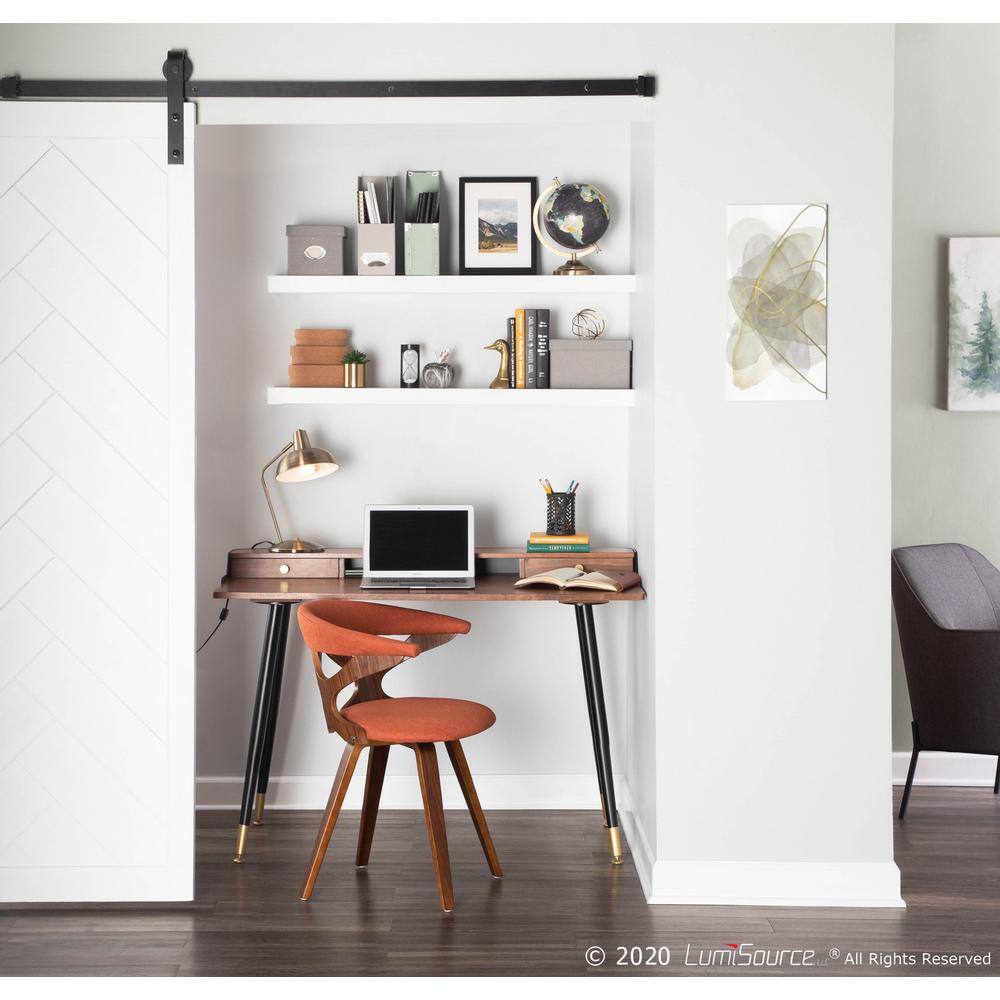 Gardenia Orange Mid-Century Modern Swivel Dining Chair