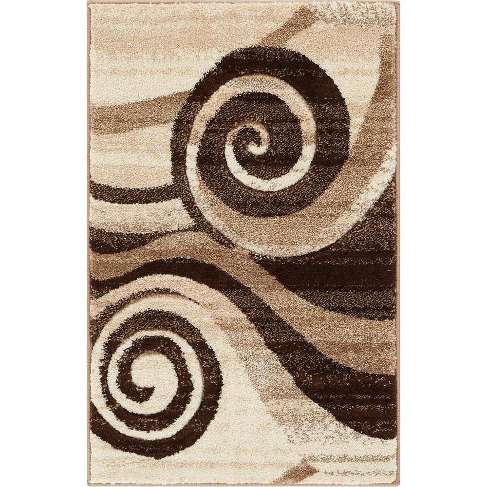 Well Woven Ruby Whirlwind 2 Ft X 3, Brown Area Rugs