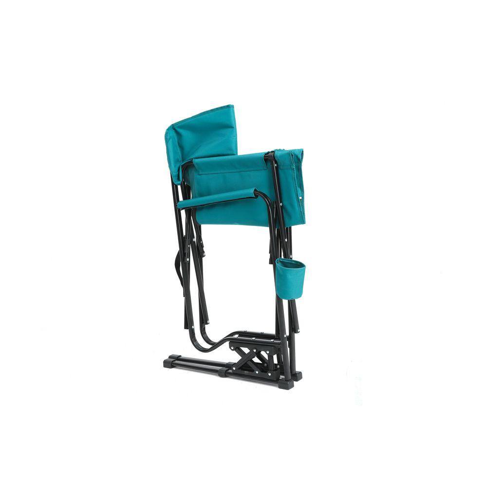 Folded blue portable outdoor rocking chair