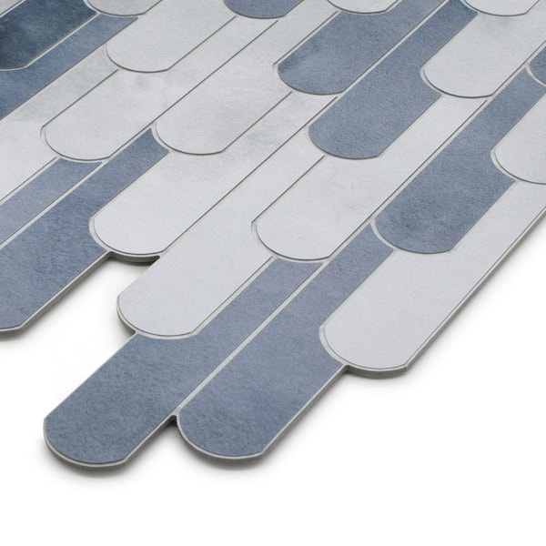 Raindrop Blue 6 in. x 6 in. SPC Cement Look Peel and Stick Backsplash Wall Tile (1-Pack)