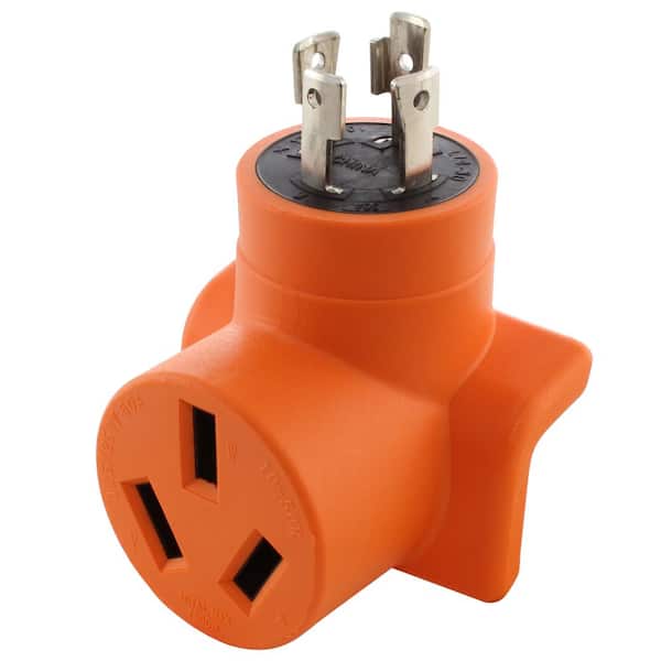 AC WORKS 30 Amp 4-Prong L14-30P 30 Amp Generator Locking Plug to 10-50R 50 Amp 125-Volt/250-Volt Welder Adapter
