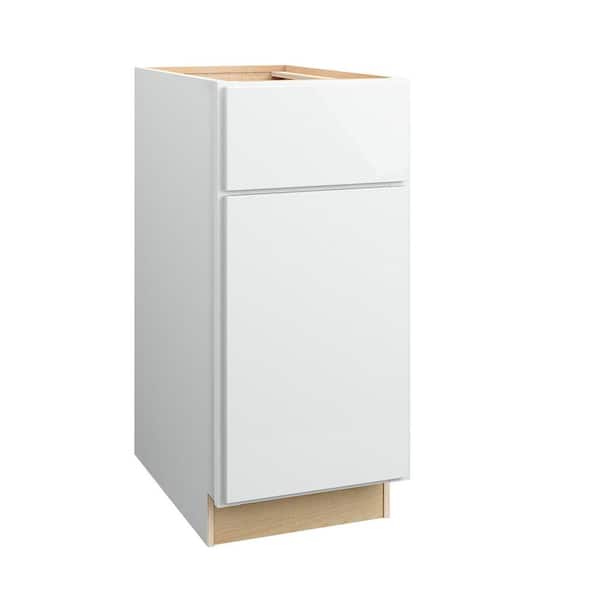 Hargrove 12 in. W x 24 in. D x 34.5 in. H Assembled Plywood Base Kitchen Cabinet in Vesper White with Soft Close RH
