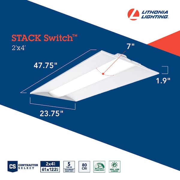 Contractor Select STAKS 2 outlet ft. x 4 ft. 4000/5000/6000 Lumens White Integrated LED