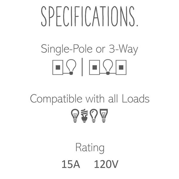 Legrand Adorne Push 15-amp Single-Pole/3-Way White Push Residential Light Switch Legrand Adorne Push 15-amp Single-Pole/3-Way White Push Residential Light Switch