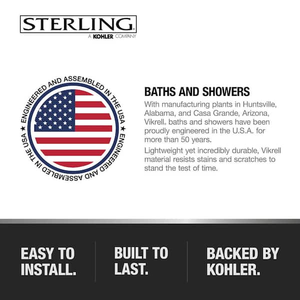 Sterling Accord White Vikrell Wall and Floor 4-Piece Alcove Shower Kit (Common: 36-in x 48-in; Actual: 77-in x 36-in x 48-in) Sterling Accord White Vikrell Wall and Floor 4-Piece Alcove Shower Kit (Common: 36-in x 48-in; Actual: 77-in x 36-in x 48-in)
