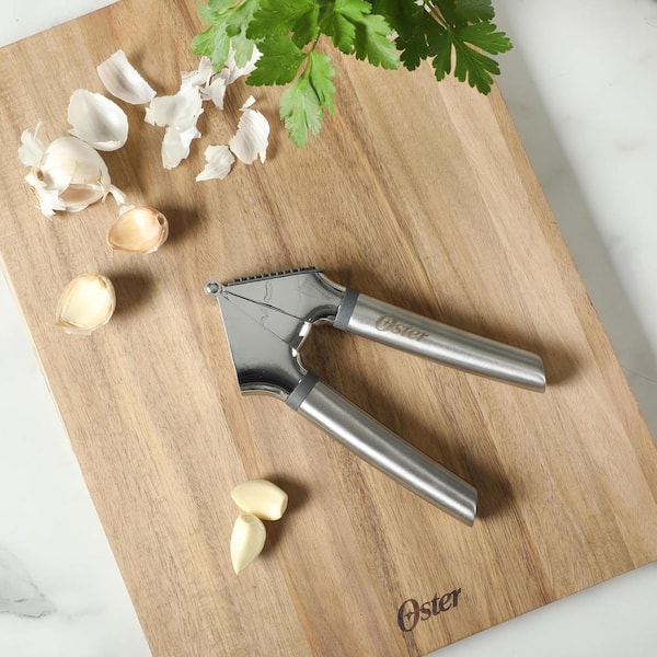 7.7 in. Stainless Steel Garlic Press in Silver