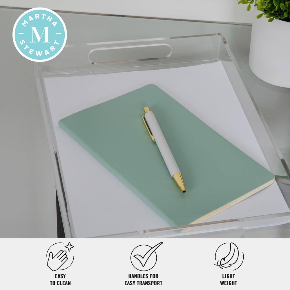 Clear Acrylic Letter Tray with Handles and Anti-Slip Feet