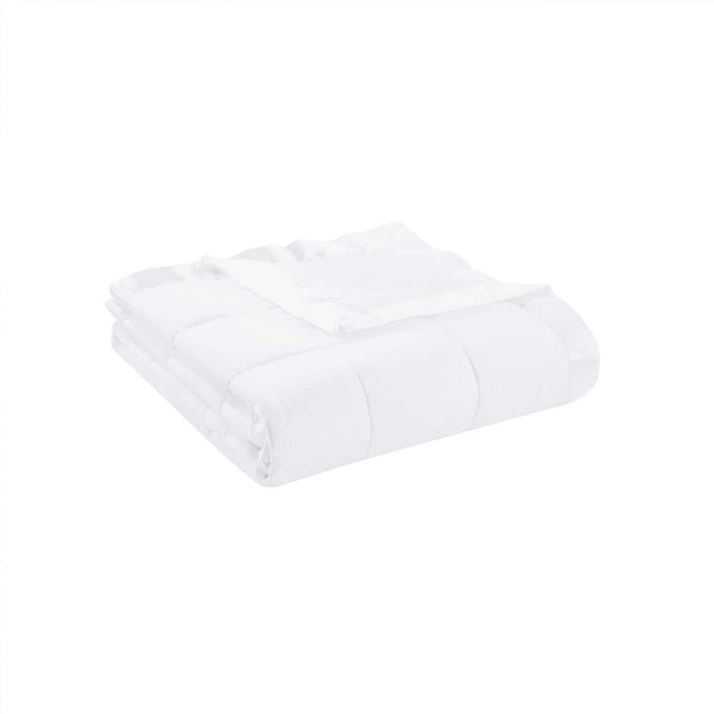 Luxurious Twin Satin-Trimmed Microfiber Down Alternative Blanket