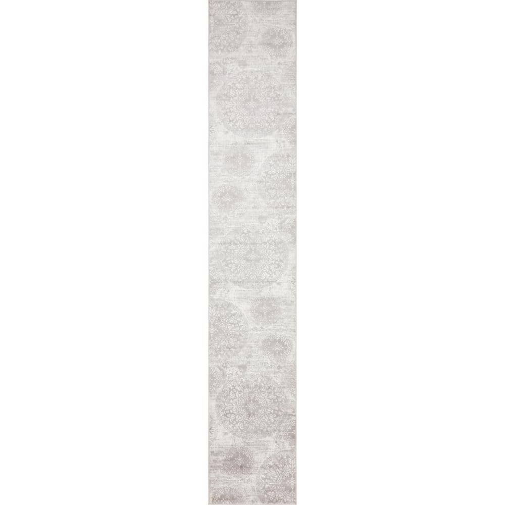 Unique Loom Sofia Grand Light Gray 3' 3 x 19' 8 Runner Rug 3141490 ...