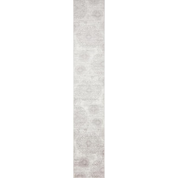 Unique Loom Sofia Grand Light Gray 3' 3 x 19' 8 Runner Rug