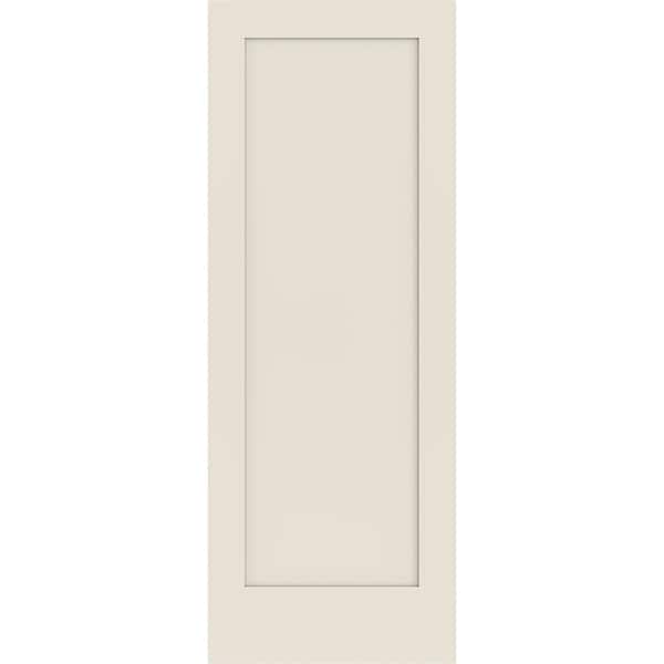 32 in. x 80 in. 1 Panel Shaker Solid Core Primed Wood Interior Door Slab