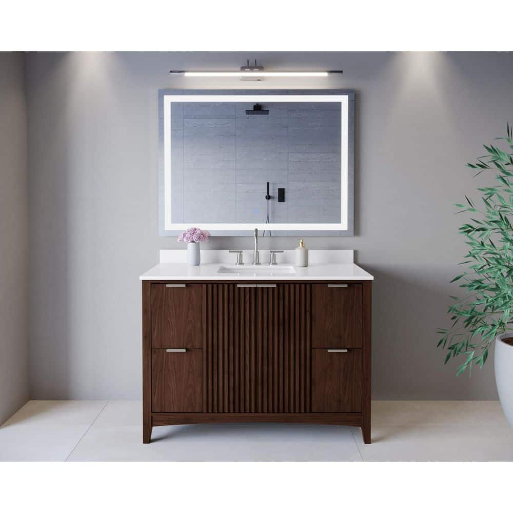 Palmilla 48 in. Single Freestanding Dark Walnut Bath Vanity with White Quartz Top Assembled price history on PriceWatchPro