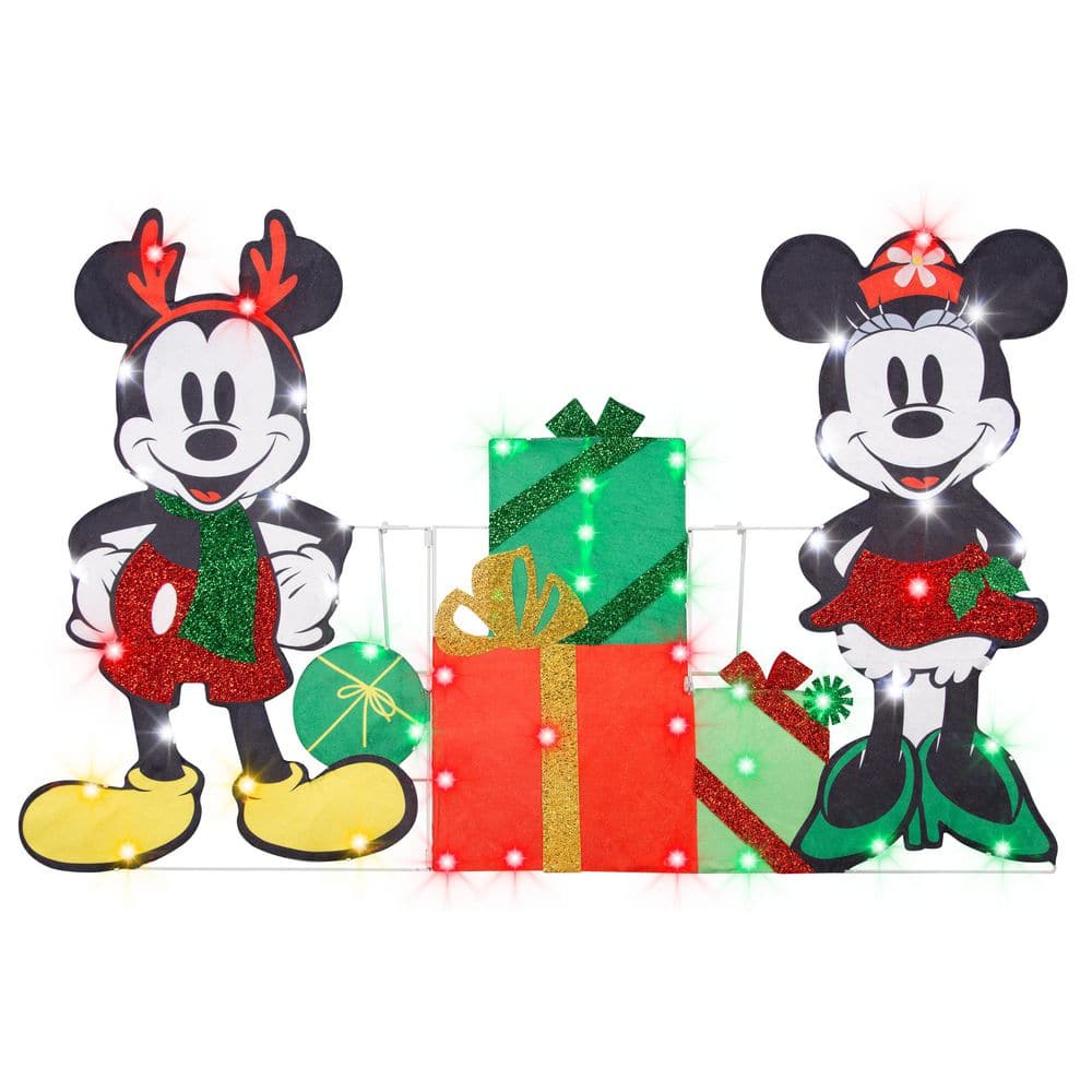 Gemmy 24 in. Holiday Flat-tastics Lighted Mickey and Minnie with