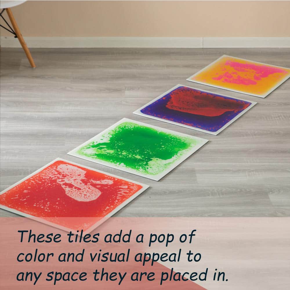 19.5'' Multicolor Sensory Liquid Gel Floor Tiles for Kids