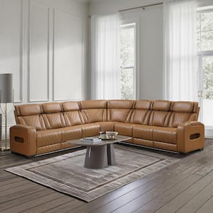 Lazzara Austin 118 in. Straight Arm 3-piece Faux Leather Reclining