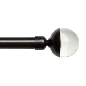 Eleanor 66"-120" Adjustable Length Single Curtain Rod Kit in Matte Bronze with Half-Clear Ball Finial
