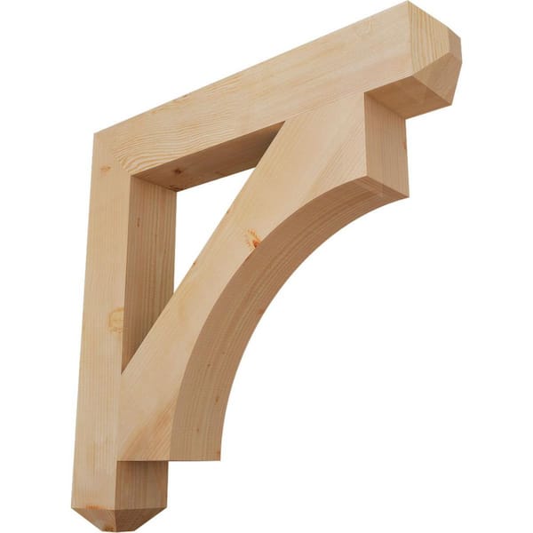 Ekena Millwork 5.5 in. x 38 in. x 38 in. Douglas Fir Westlake Craftsman Smooth Bracket