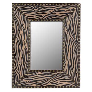 21 in. W x 26 in. H Small Rectangular MDF Framed Dimmable Wall Bathroom Vanity Mirror in Brown