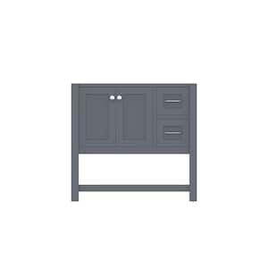 Wilmington 35 in. W x 21.5 in. D x 33.45 in. H Bath Vanity Cabinet without Top in Gray