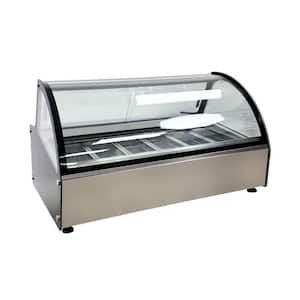 41.3 in. 4.3 cu. ft. Manual Defrost Commercial Gelato Showcase Dipping 6 Pans Ice Cream Chest Freezer EDW6 in Black