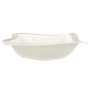 New Wave White Porcelain 13 in. Square Salad Bowl