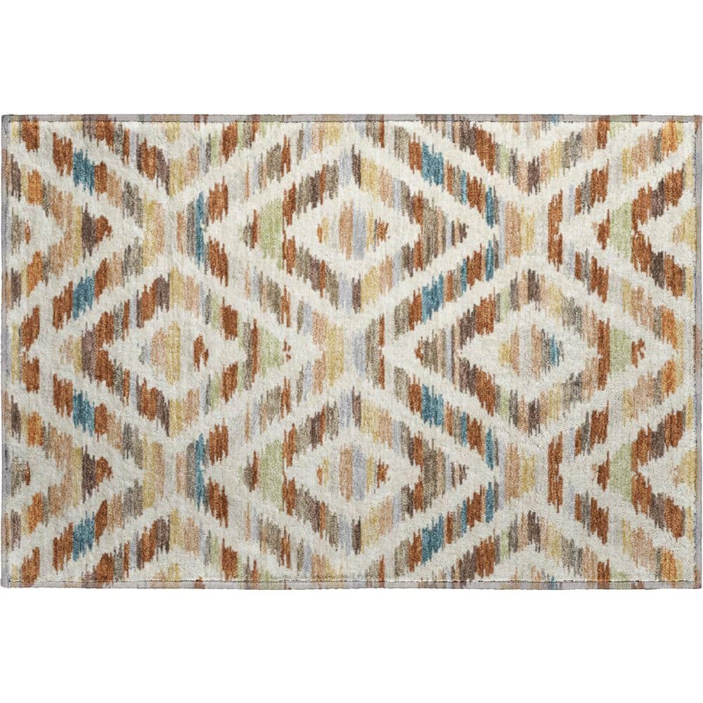 Mayfield Premium Machine Washable Abstract AMF2453 Paprika 3 ft. x 4 ft. Area Rug price history on PriceWatchPro