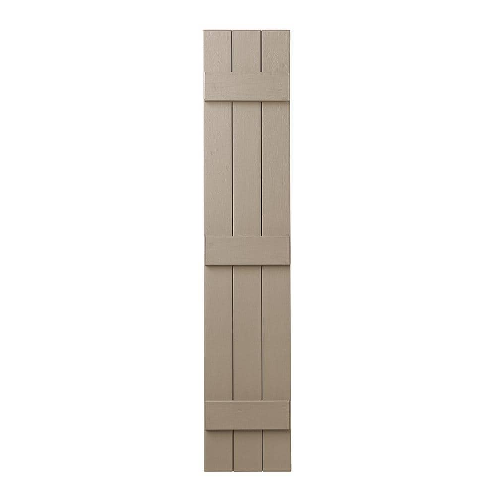 11 in. x 59 in. Polypropylene Plastic 3-Board Closed Board and Batten Shutters Pair in Pebblestone Clay price history on PriceWatchPro