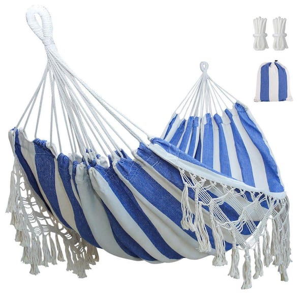 Boho Macrame Hammock with Elegant Tassels for Patio